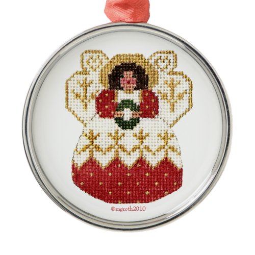 angel with wreath ornament