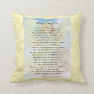 Angel with Wreath Throw Pillow