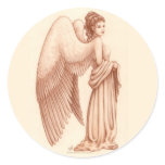 Angel Woman Classic Round Sticker