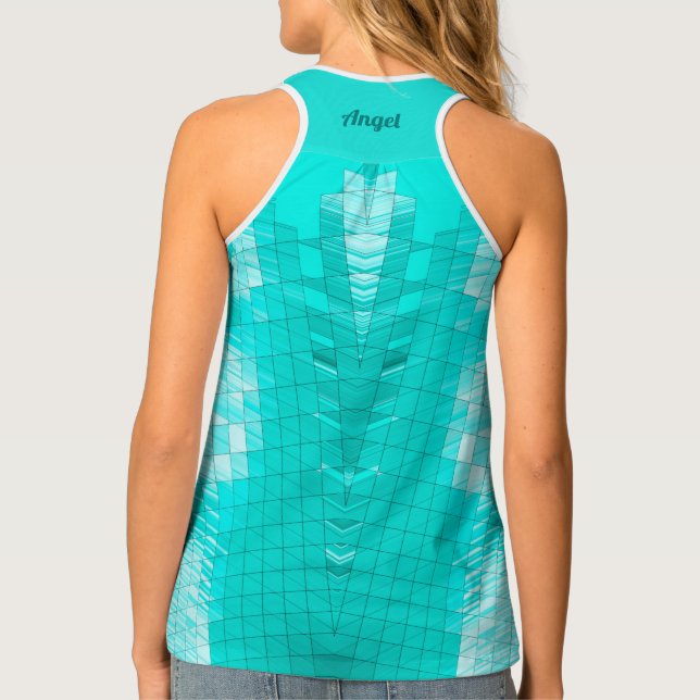 ANGEL ~ Women's Tank Top Shades of Green (Back)