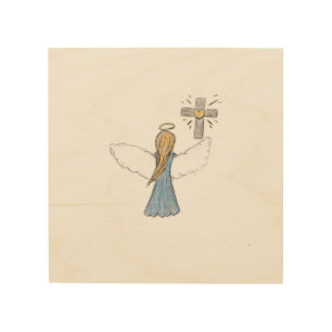 Angel wood wall art
