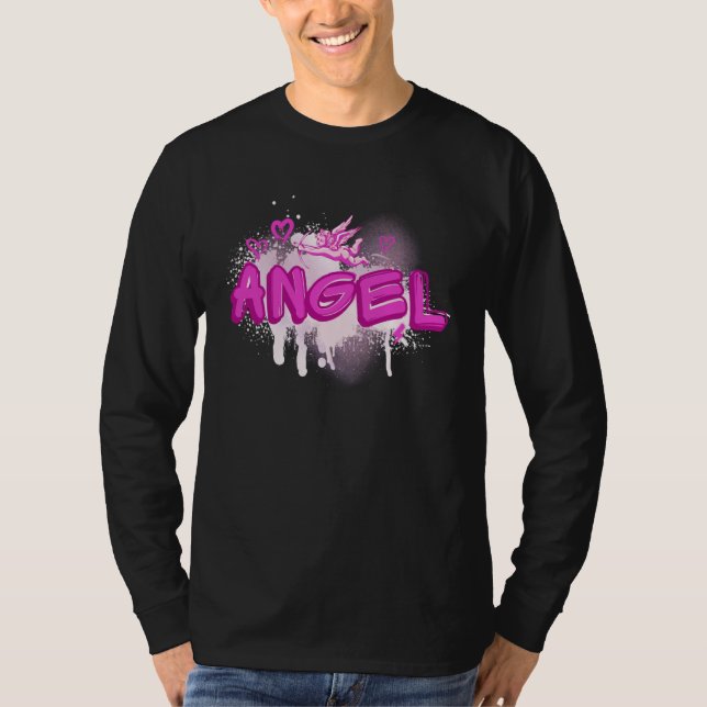 Angel y2k Aesthetic 2000s Millennial Nostalgia Pin T-Shirt (Front)