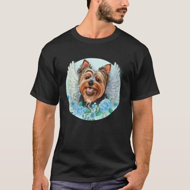 Angel Yorkie with WIngs Yorkshire Terrier Dog Memo T-Shirt (Front)