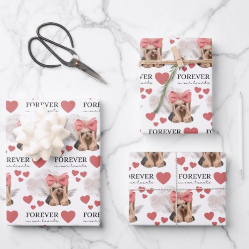Angel Yorkie Wrapping Paper Flat Sheet Set of 3