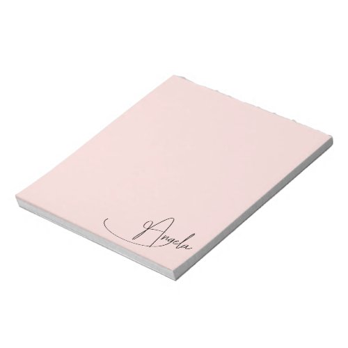 Angela Handwritten Signature Decorative G Blush Notepad