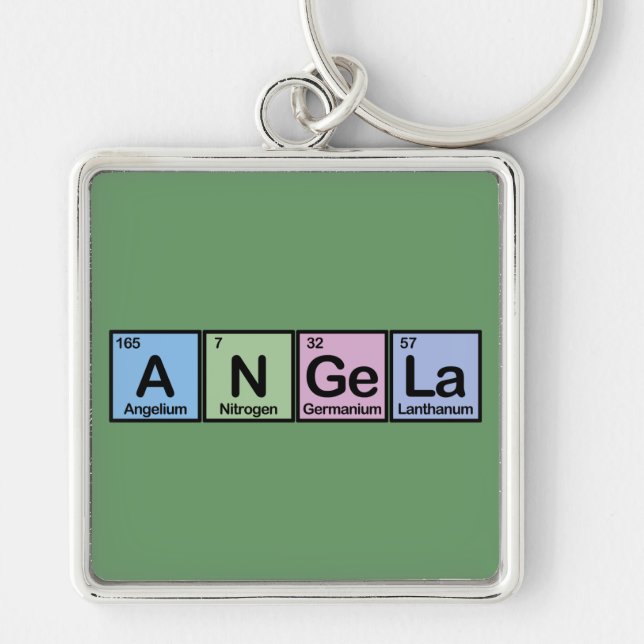 Angela made of Elements Keychain (Front)