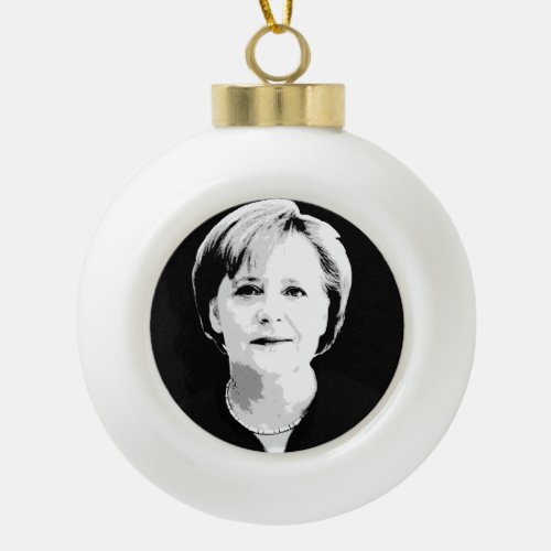 Angela Merkel Ceramic Ball Christmas Ornament