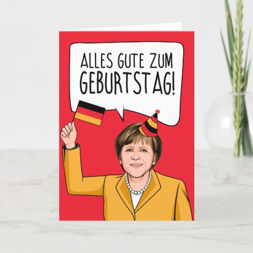 ANGELA MERKEL Happy Birthday in German Card