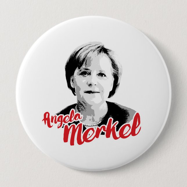 ANGELA MERKEL Signature - - -  Button (Front)