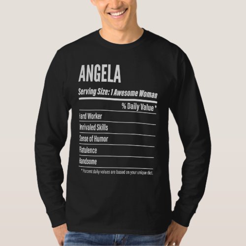 Angela  Nutritional Facts Serving Size Calories T_Shirt