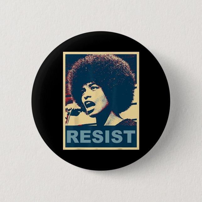 Angela - Resist - Davis 2  Button (Front)