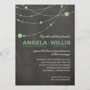 Angela Stylish Strands chalkboard mint FELT Invitation