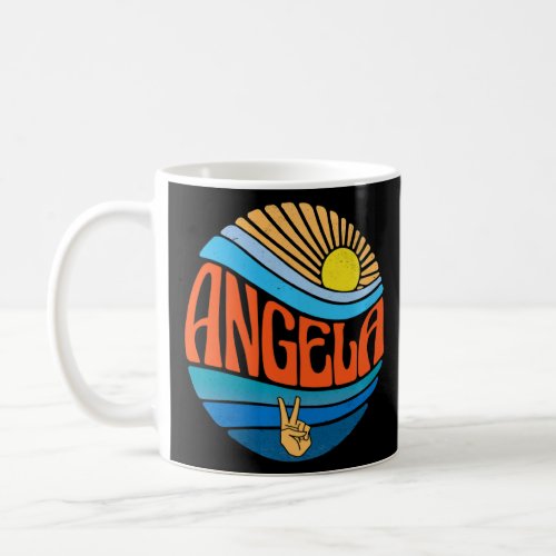 Angela Vintage Sunset Angela Groovy Tie Dye  Coffee Mug