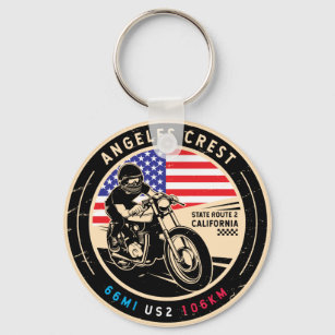 Angeles Crest Highway California Motorcycle  Keychain