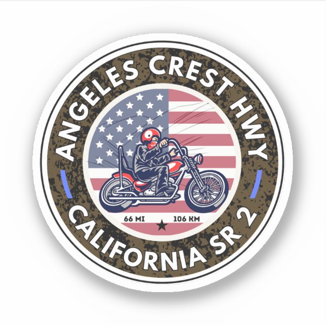 Angeles Crest Highway California State Route 2 Sticker (Front)