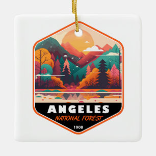 Angeles National Forest California Vintage Emblem  Ceramic Ornament