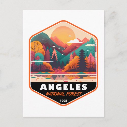 Angeles National Forest California Vintage Emblem Postcard