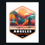 Angeles National Forest California Vintage Emblem Poster<br><div class="desc">Angeles vector artwork design. It is located in the San Gabriel Mountains and Sierra Pelona Mountains.</div>
