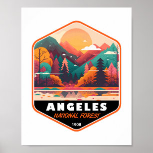 Angeles National Forest California Vintage Emblem Poster