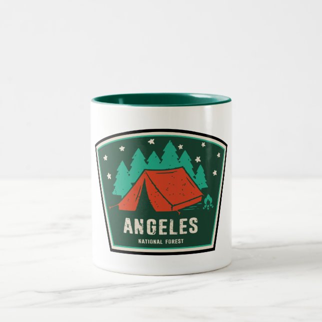 Angeles National Forest Camping Two-Tone Coffee Mug (Center)