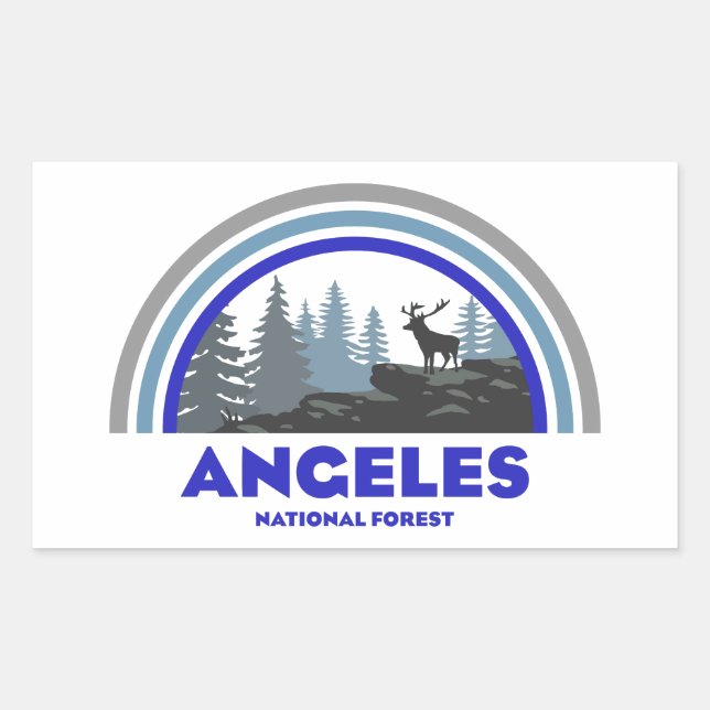 Angeles National Forest Rainbow Deer Rectangular Sticker (Front)