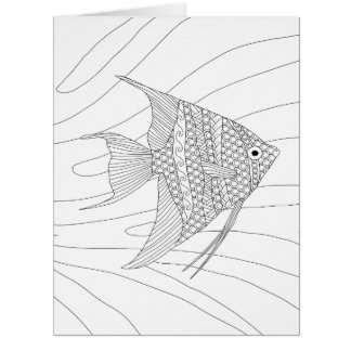 Angelfish Adult Coloring Big Card