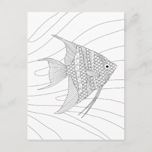 Angelfish Adult Coloring Postcard