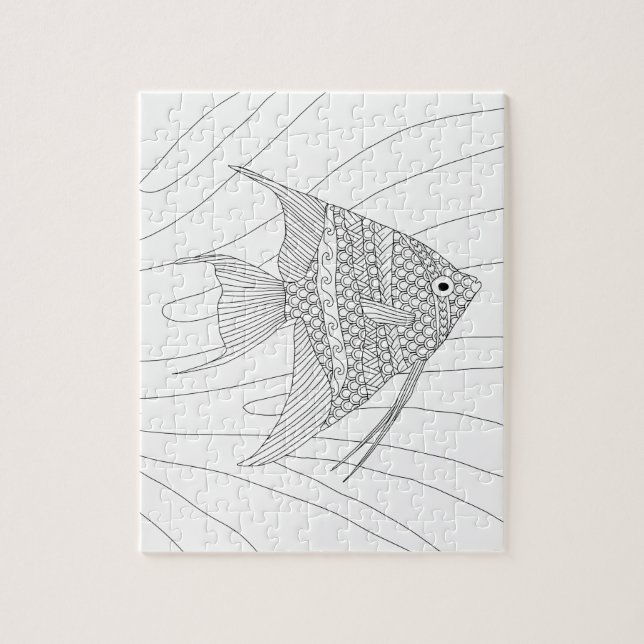 Angelfish Adult Coloring Puzzle (Vertical)