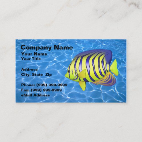 Angelfish Against Clear Blue Water Business Card