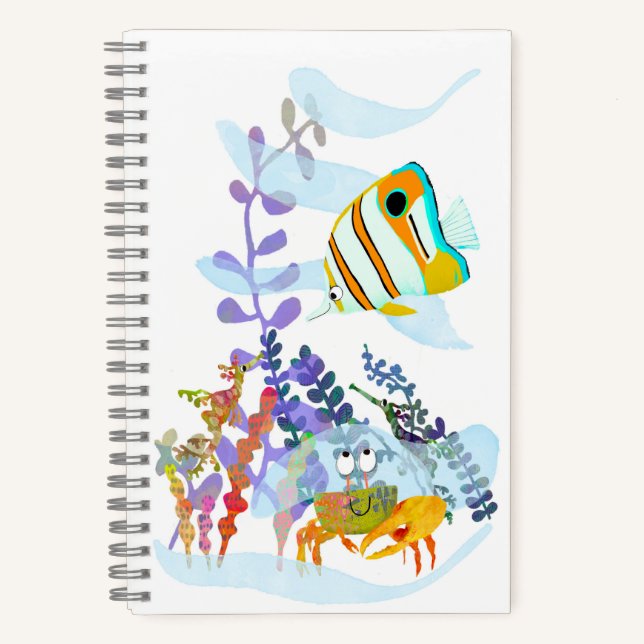 Angelfish and Ocean Friends Spiral Notebook (Front)