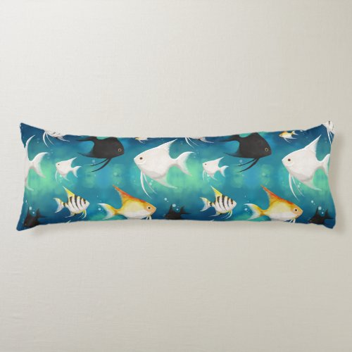 Angelfish Aquarium Pattern Body Pillow