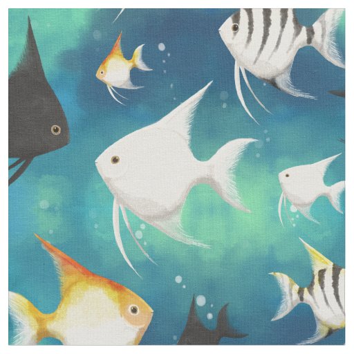 Angelfish Aquarium Pattern Fabric