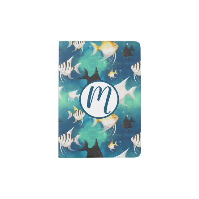 Angelfish Aquarium Pattern Passport Holder (Front)