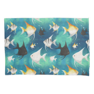 Angelfish Aquarium Pattern Pillow Case