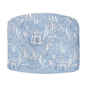 Angelfish Aquarium Sky Blue Toile Pouf
