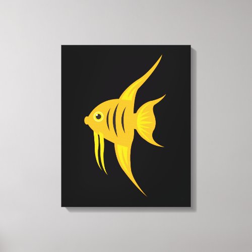 AngelFish bold and beautiful on black Canvas Print