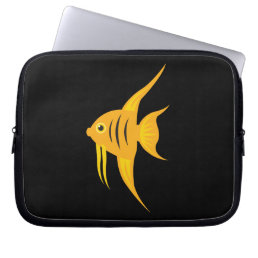 AngelFish bold and beautiful on black Laptop Sleeve