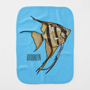 Angelfish cartoon illustration baby burp cloth