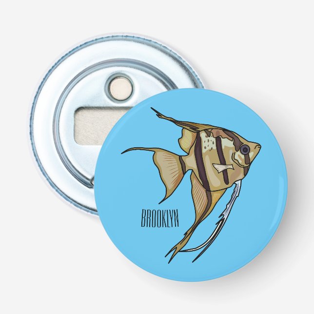 Angelfish cartoon illustration bottle opener (Front)