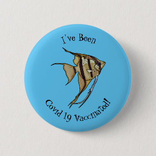 Angelfish cartoon illustration button