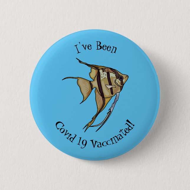 Angelfish cartoon illustration button (Front)