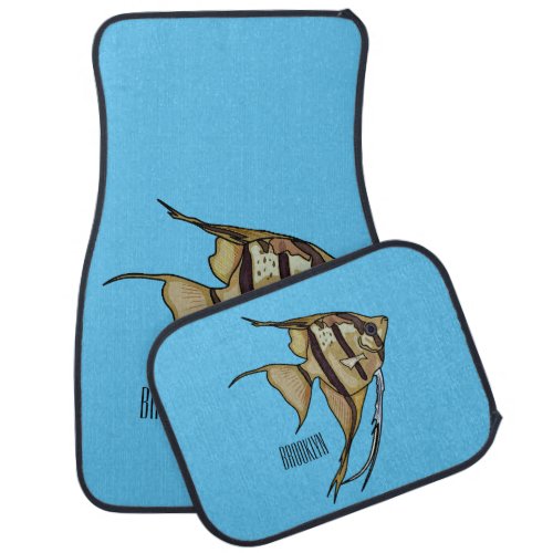 Angelfish cartoon illustration car floor mat