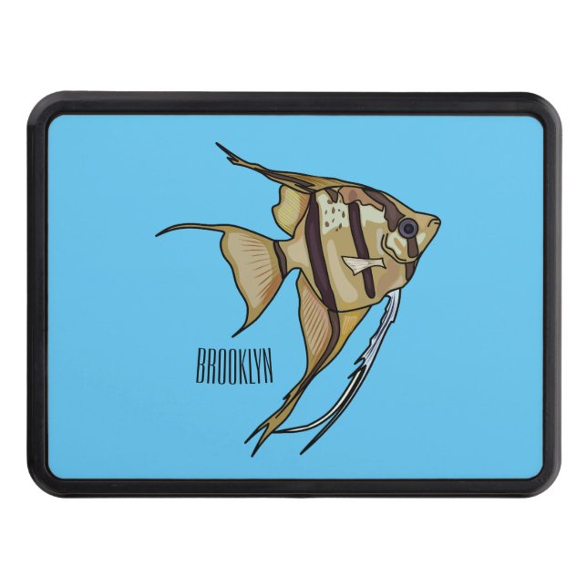 Angelfish cartoon illustration hitch cover (Front)