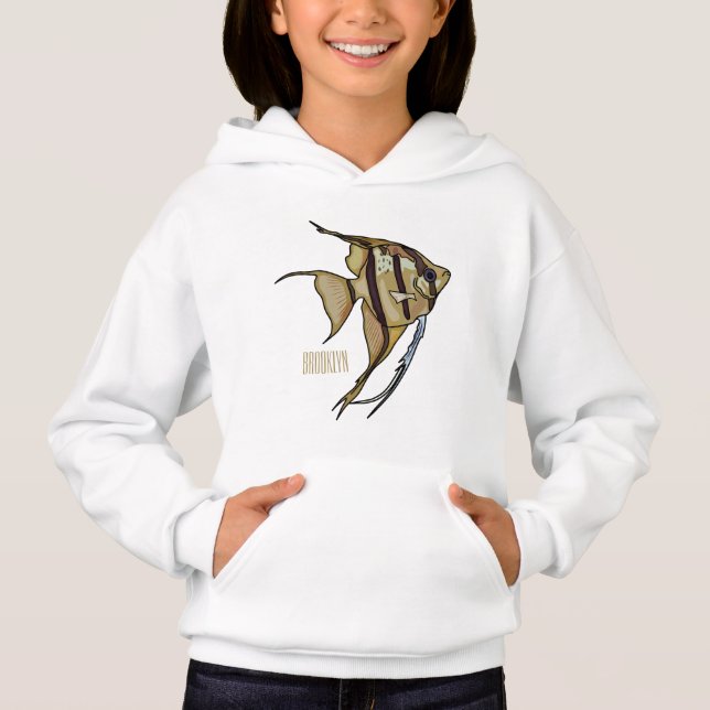 Angelfish cartoon illustration hoodie (Front)