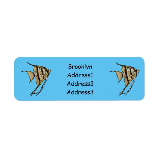 Angelfish cartoon illustration label (Front)