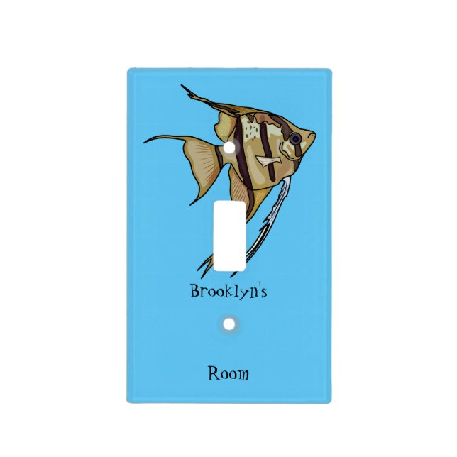 Angelfish cartoon illustration light switch cover (Front)