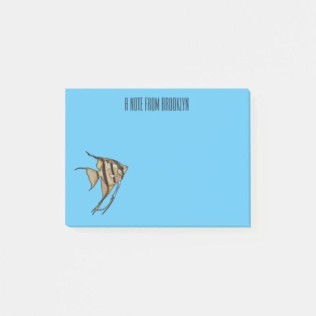 Angelfish cartoon illustration post-it notes (Front)