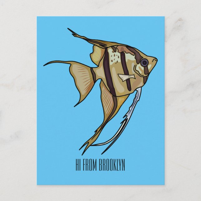 Angelfish cartoon illustration postcard (Front)