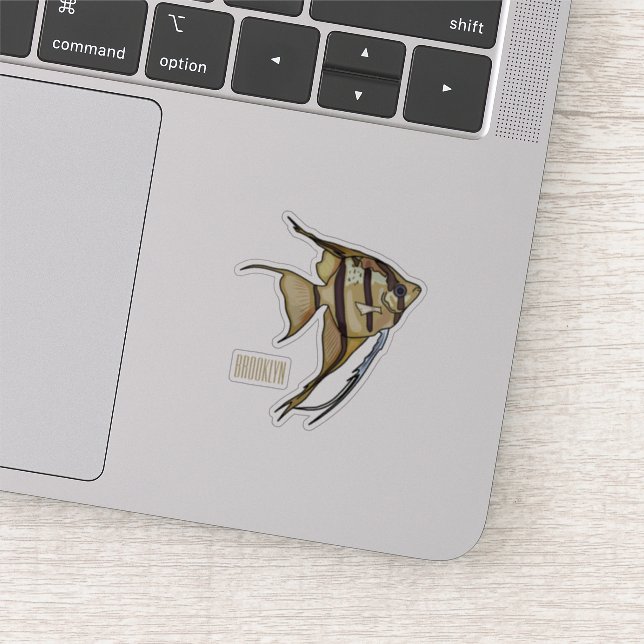 Angelfish cartoon illustration sticker (Detail)