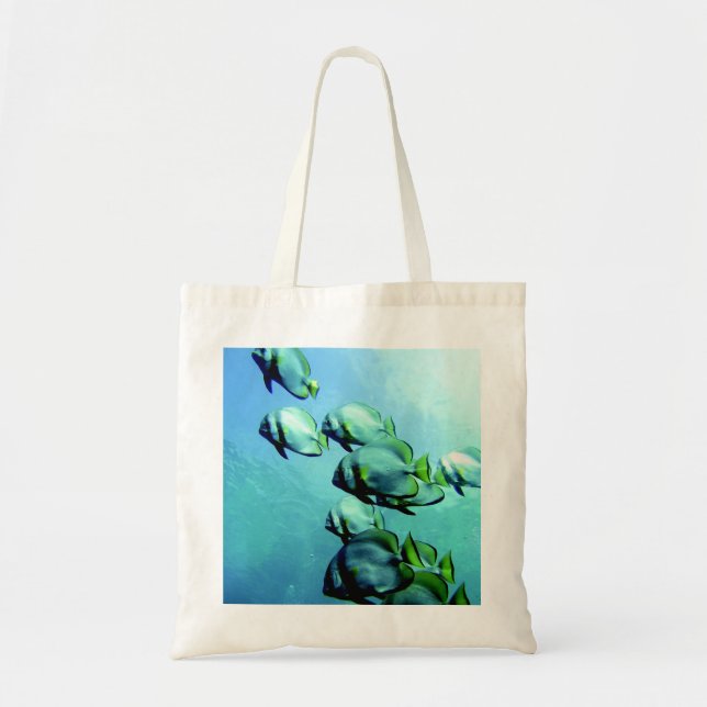 Angelfish Clear Blue Water Tote Bag (Front)
